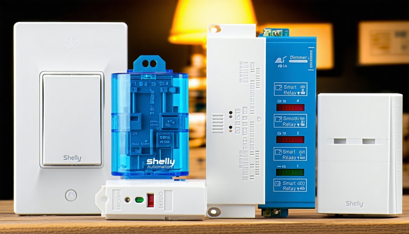 Shelly Automation products including smart relays and dimmers